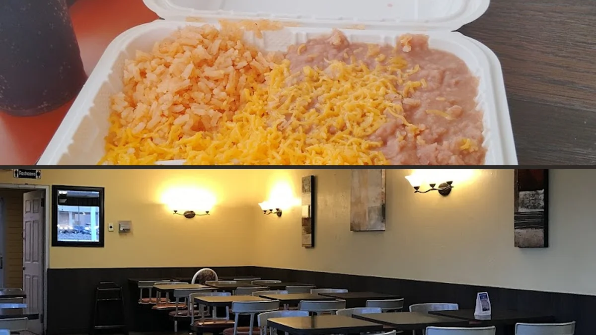 Takeout counter beside a menu board.